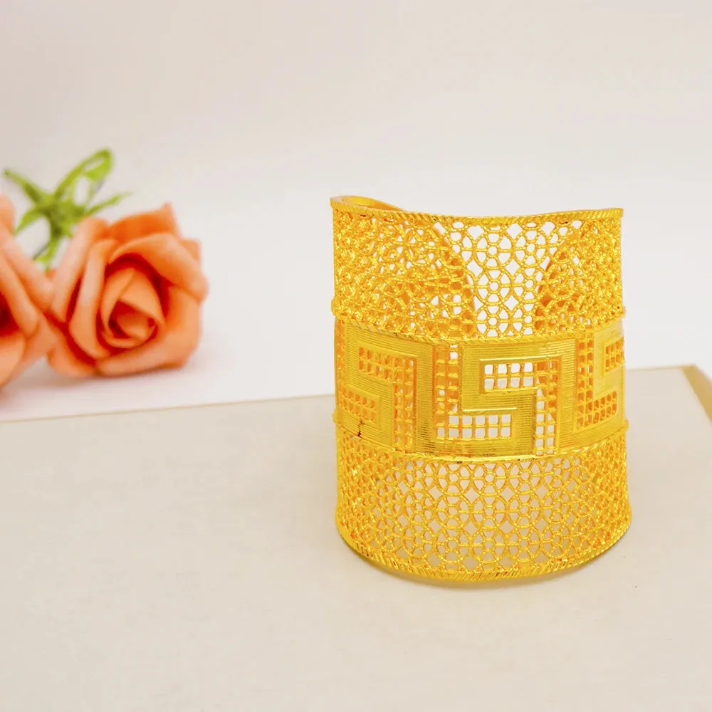 Luxury Ethiopian Dubai Big Gold Color Bangles For Women Bride Bracelet