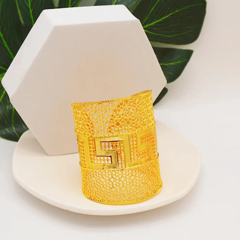 Luxury Ethiopian Dubai Big Gold Color Bangles For Women Bride Bracelet
