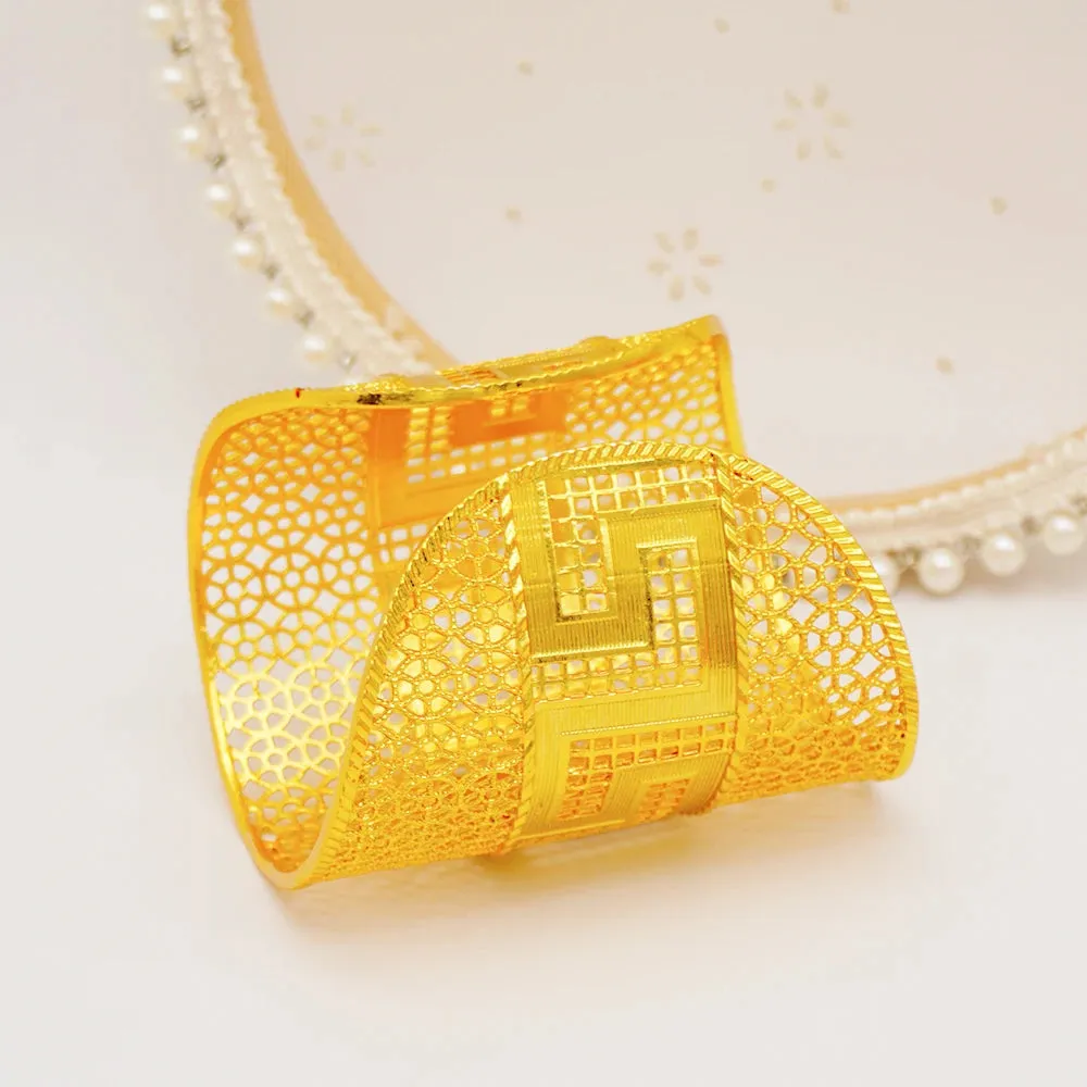 Luxury Ethiopian Dubai Big Gold Color Bangles For Women Bride Bracelet