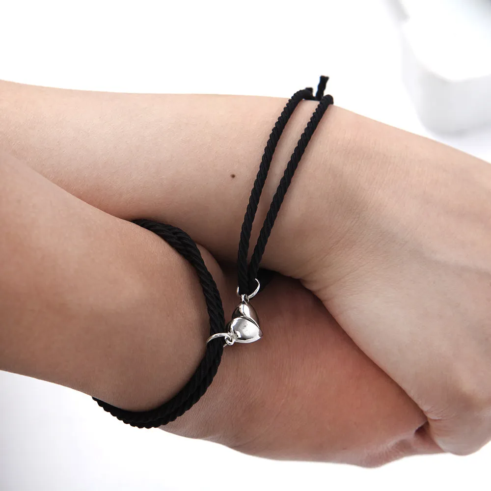 Magnetic Bracelet Stainless Steel Love Heart Pendant