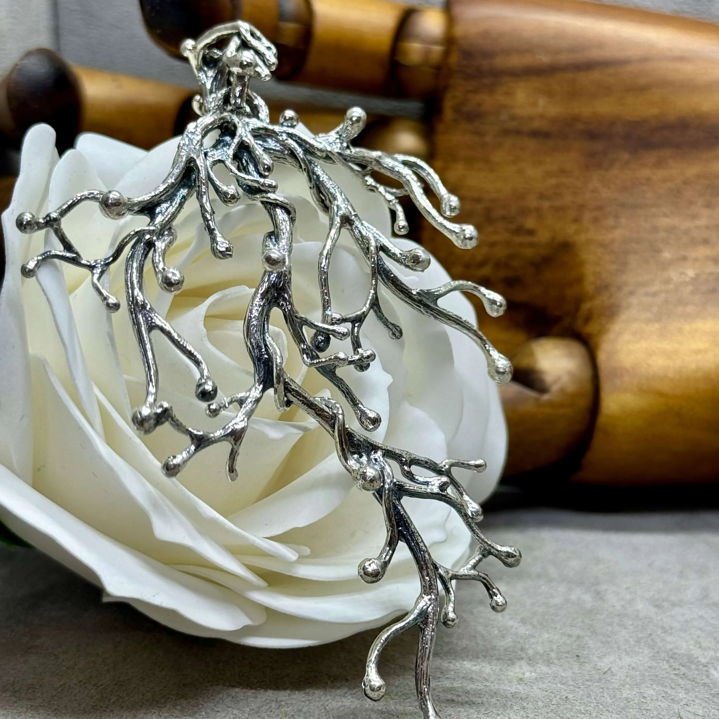 Majestic Tree Branch Sterling Silver Statement Artisan Pendant