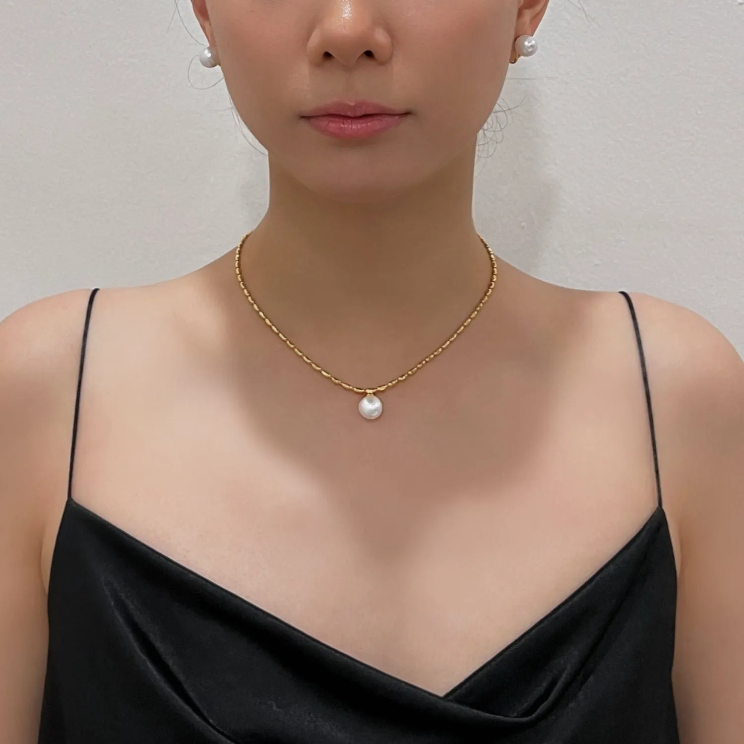 Marjorie Gold Pearl Necklace