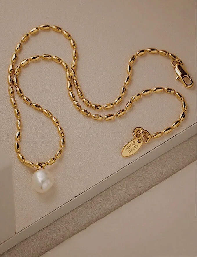 Marjorie Gold Pearl Necklace