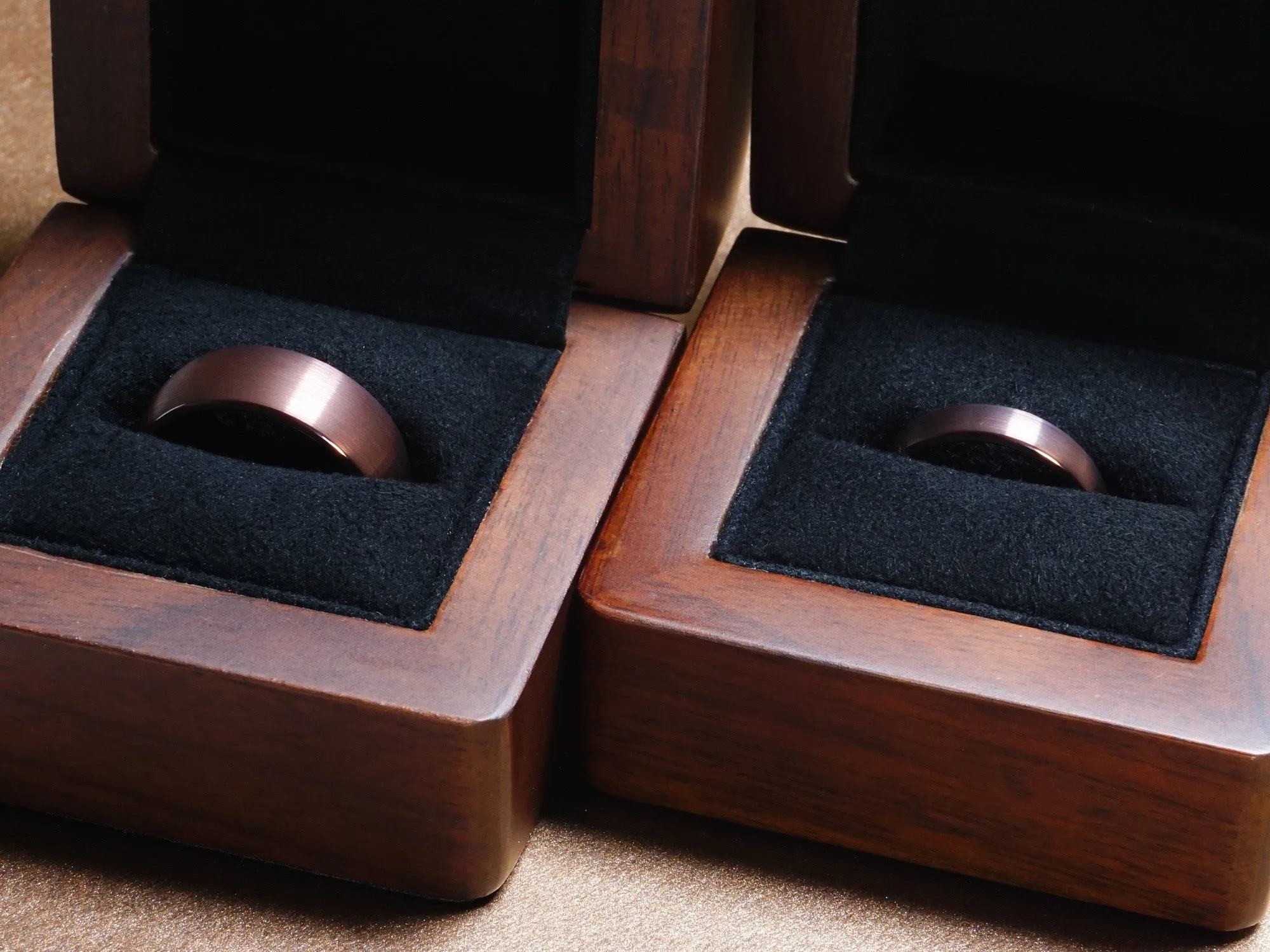 Matching Brown Tungsten Ring, Brushed Finish - 8MM, 6MM, 4MM, 2MM