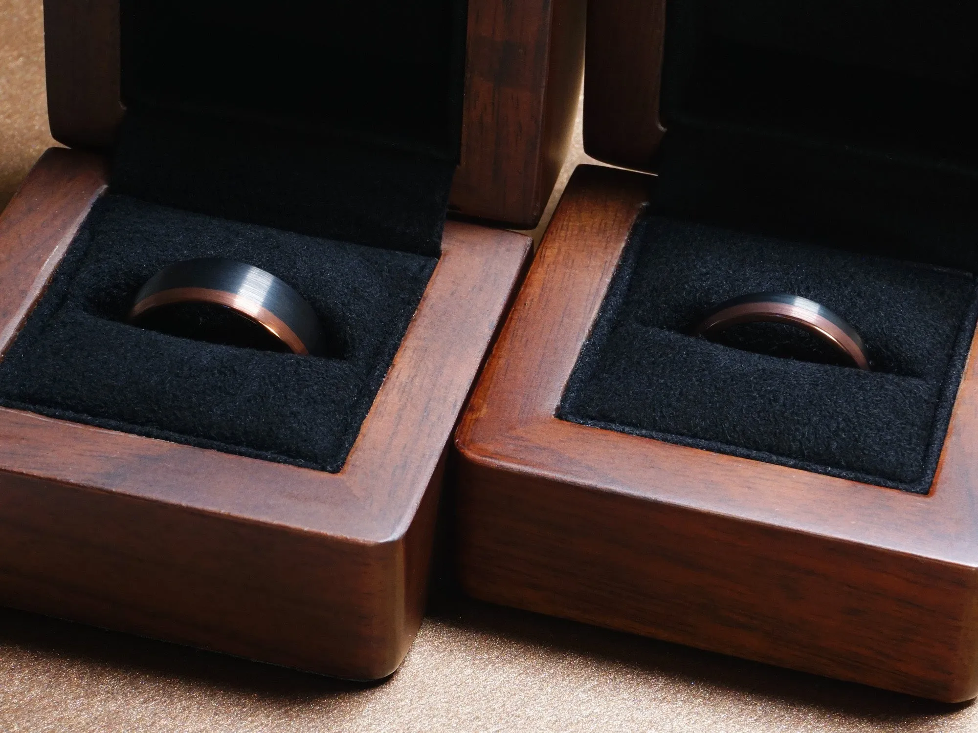 Matching Espresso Black/Brown Tungsten Rings - 4MM, 6MM, 8MM