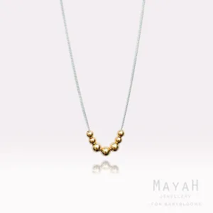 MayaH Jewellery Seven Gold Beads Necklace