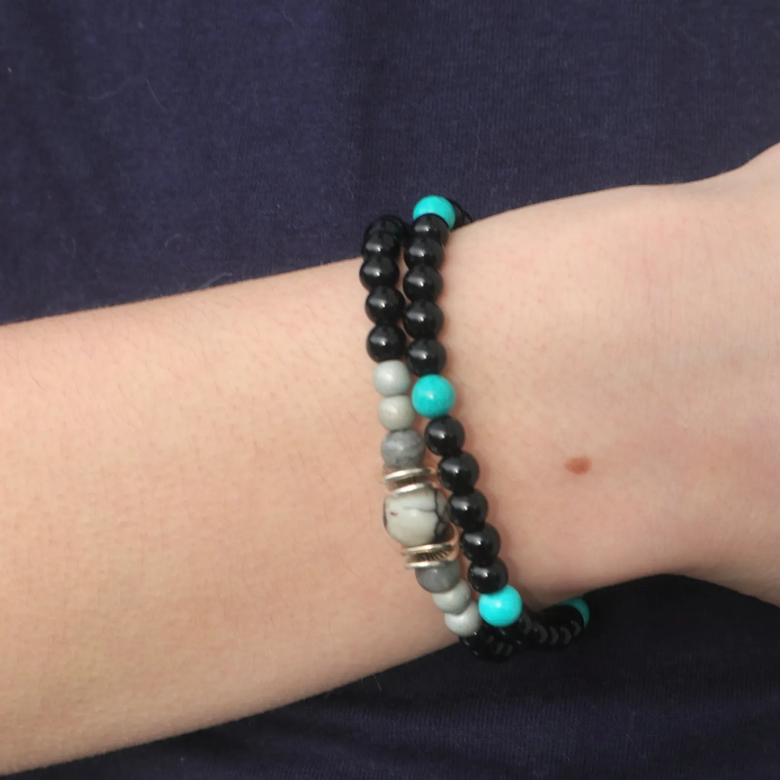 Men’s Black / Turquoise Bracelet