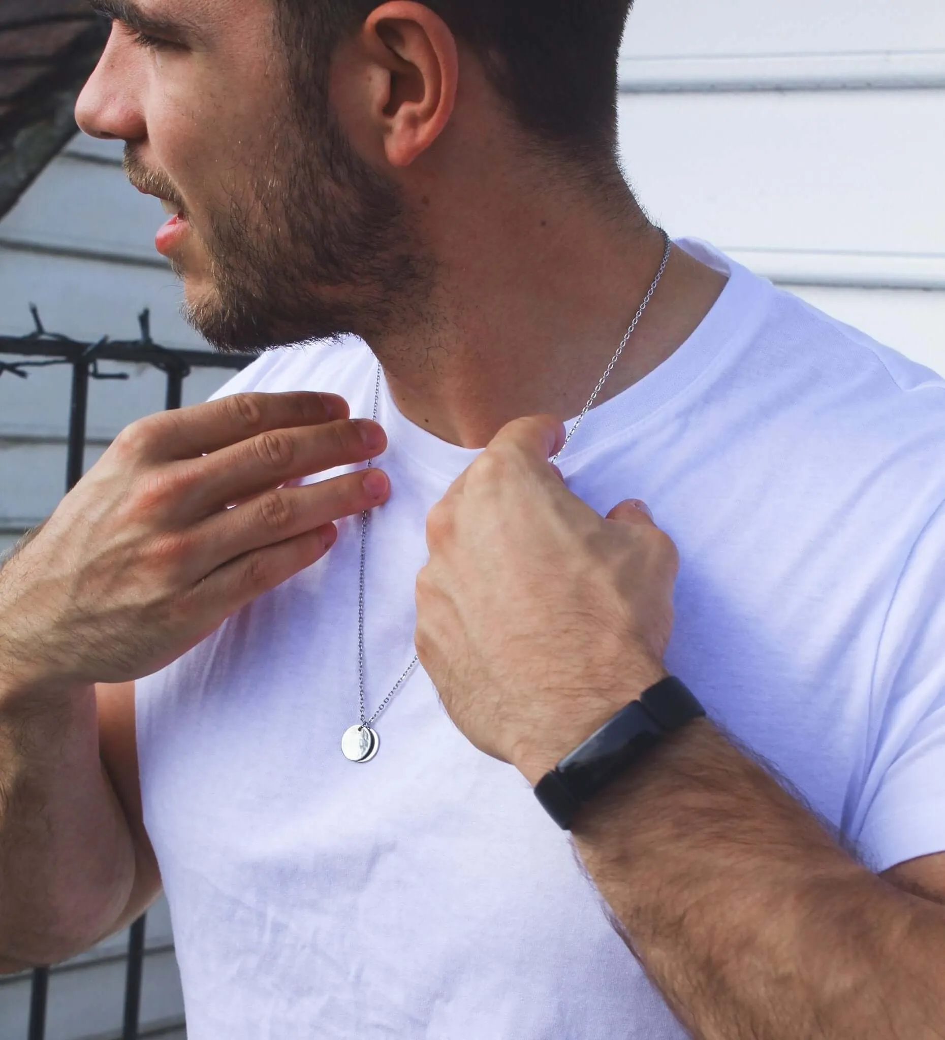 Mens Disc Chain Necklace