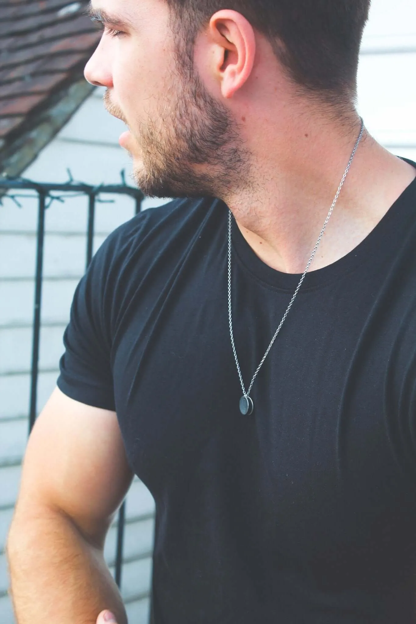 Mens Disc Chain Necklace