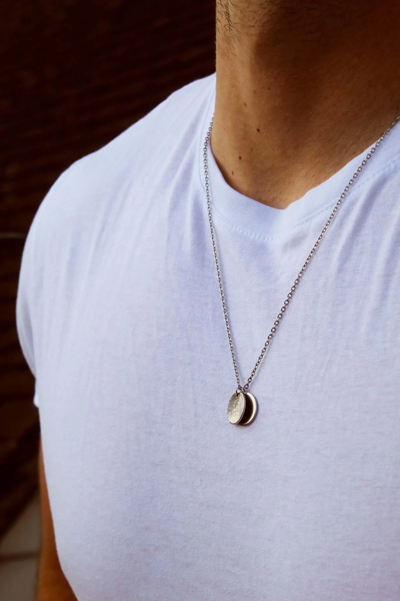 Mens Disc Chain Necklace