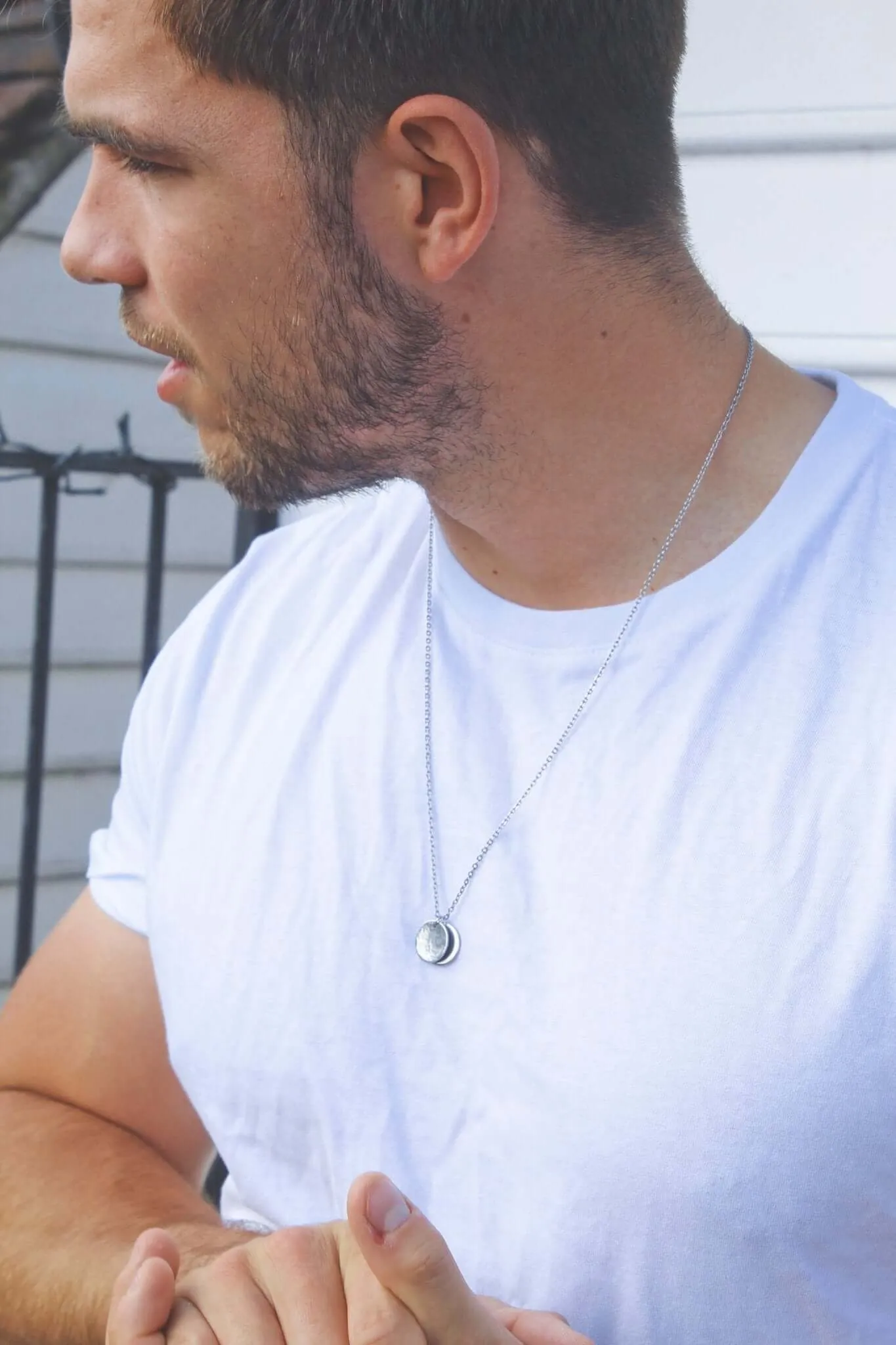 Mens Disc Chain Necklace