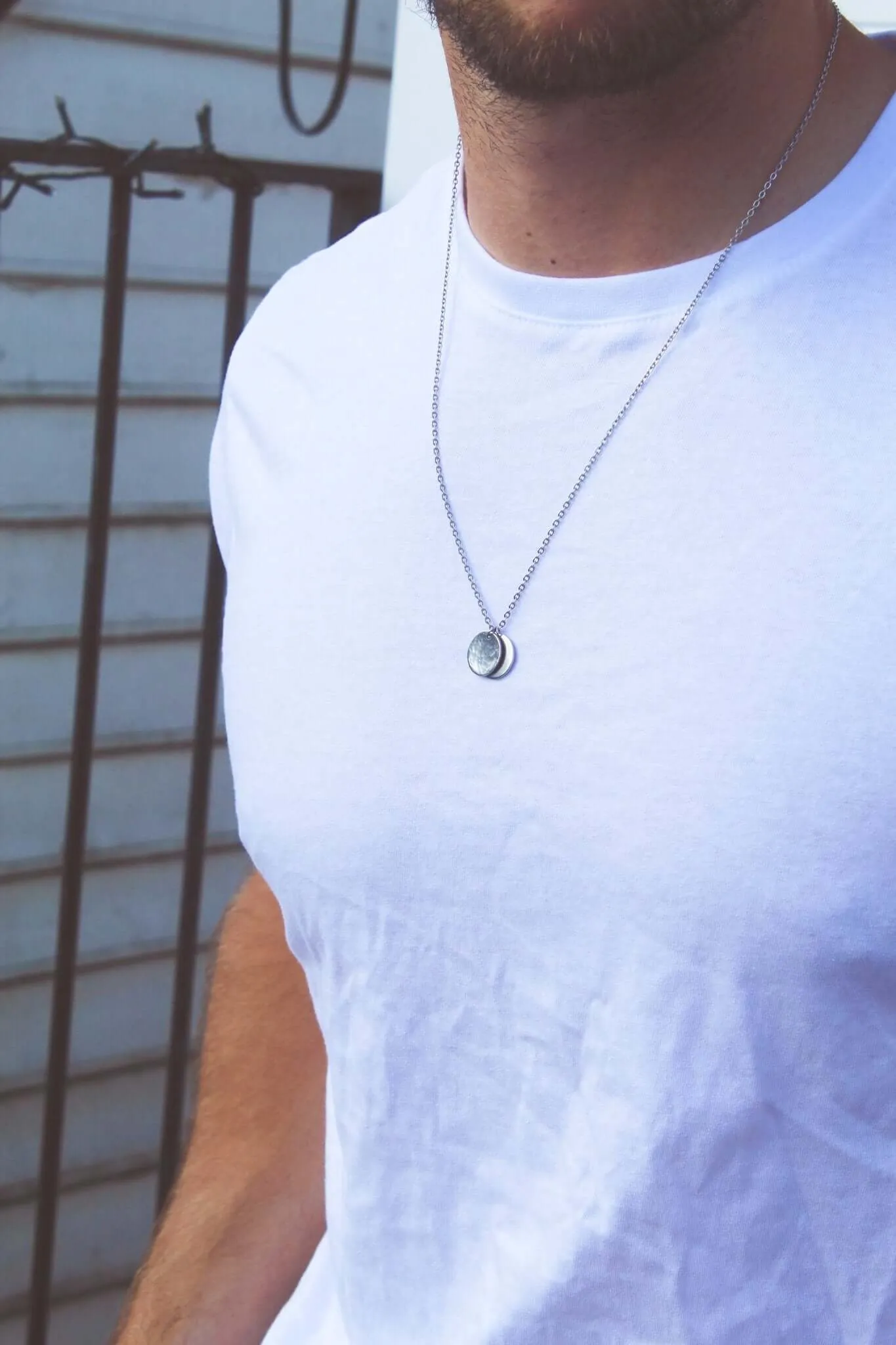 Mens Disc Chain Necklace