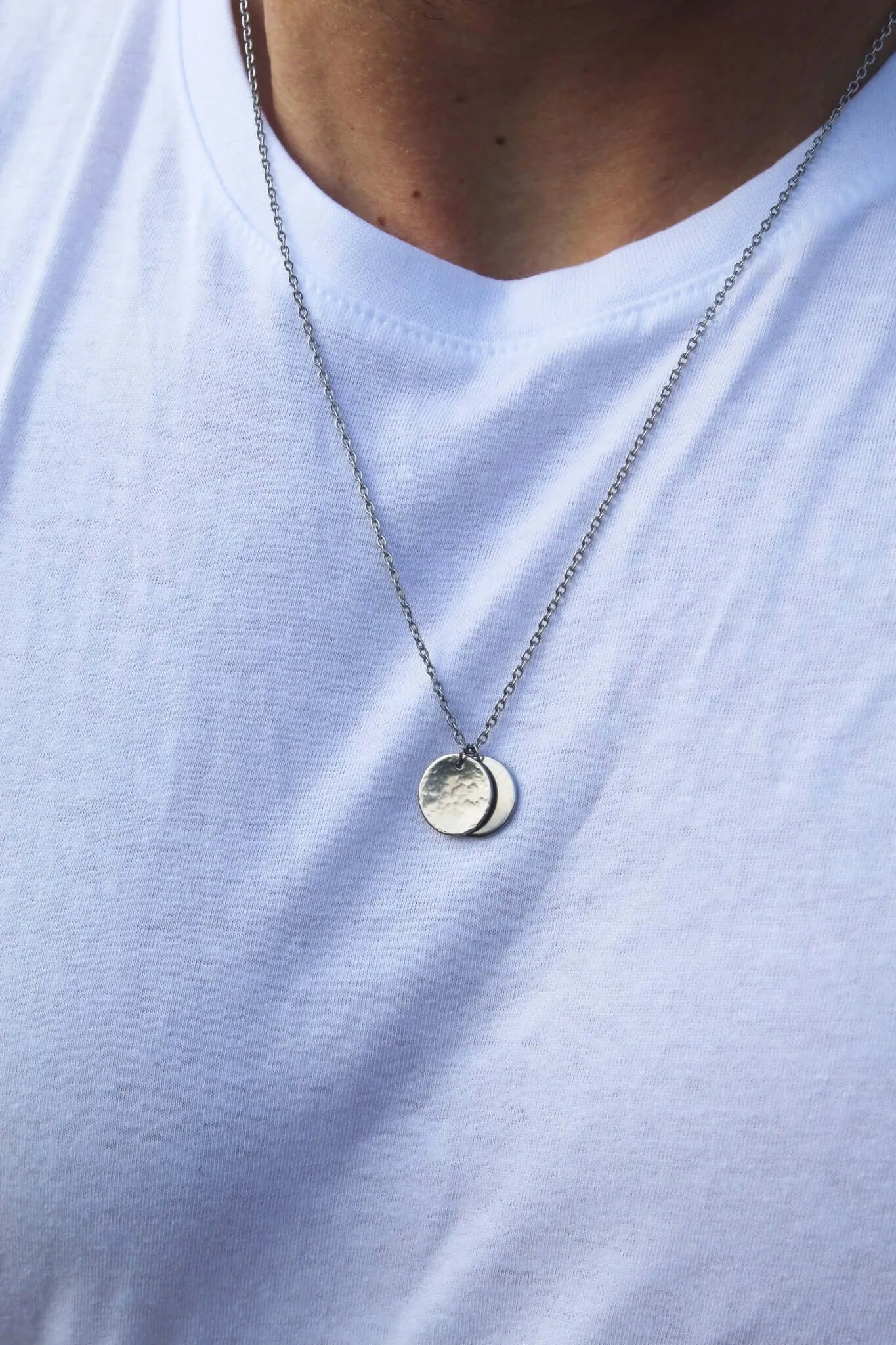 Mens Disc Chain Necklace