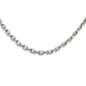 Mens Titanium Necklace Half Round Oval