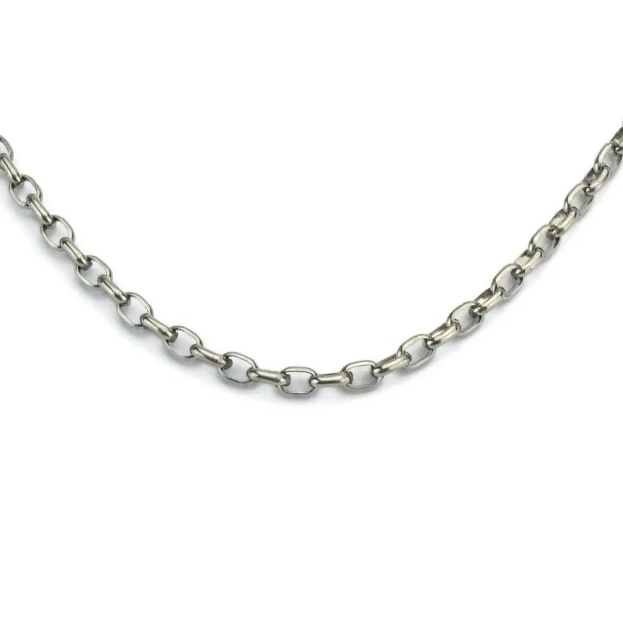 Mens Titanium Necklace Half Round Oval