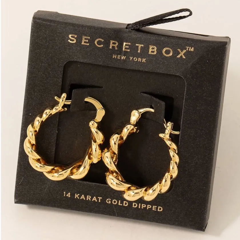 Metallic Braided Hoop Earrings