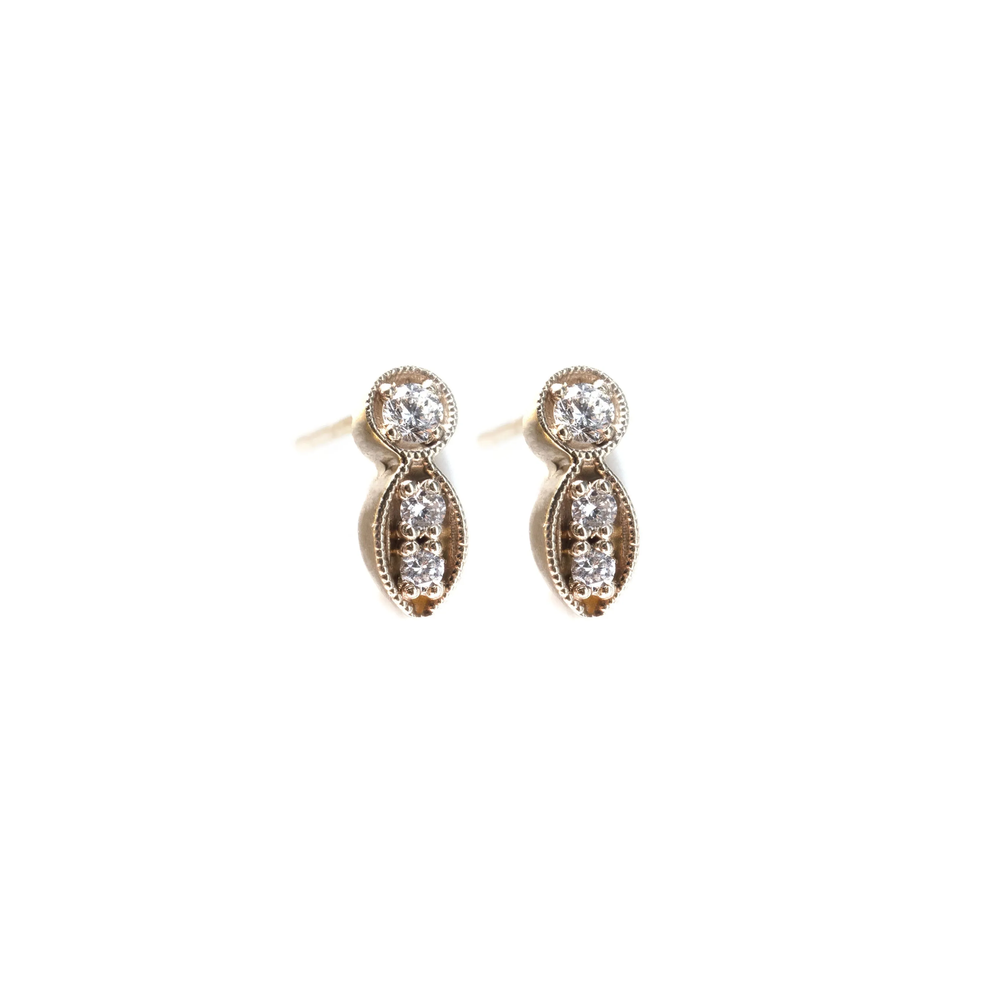 Mila - 14k gold & diamond earrings