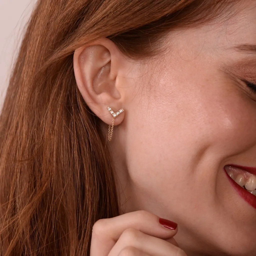 Mini Vivi - 14k gold & diamonds earrings