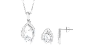 Minimal Moissanite Jewelry Set in Prong Setting
