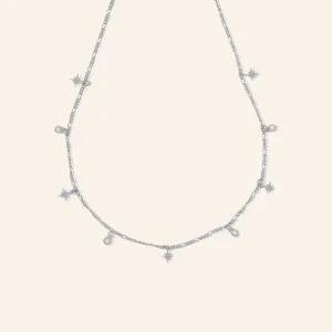 Minimal Startburst Bezel Choker (Silver)