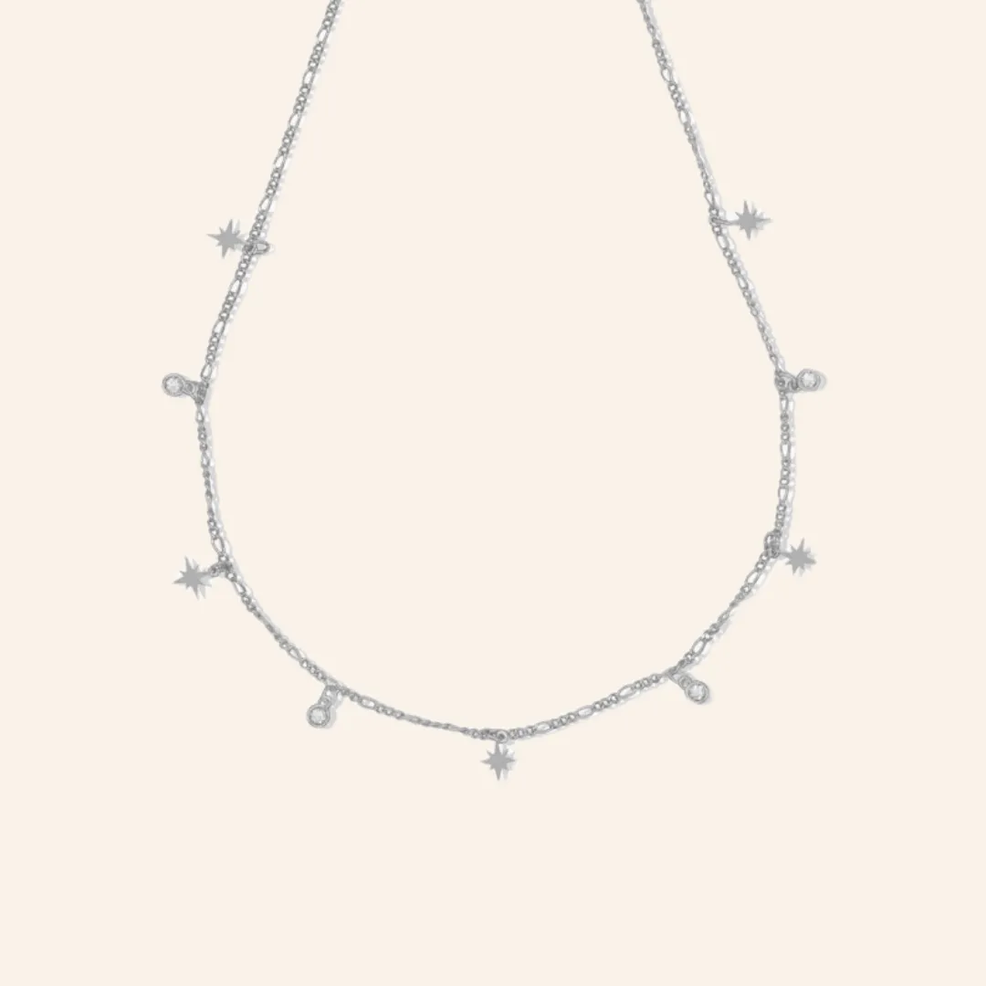 Minimal Startburst Bezel Choker (Silver)