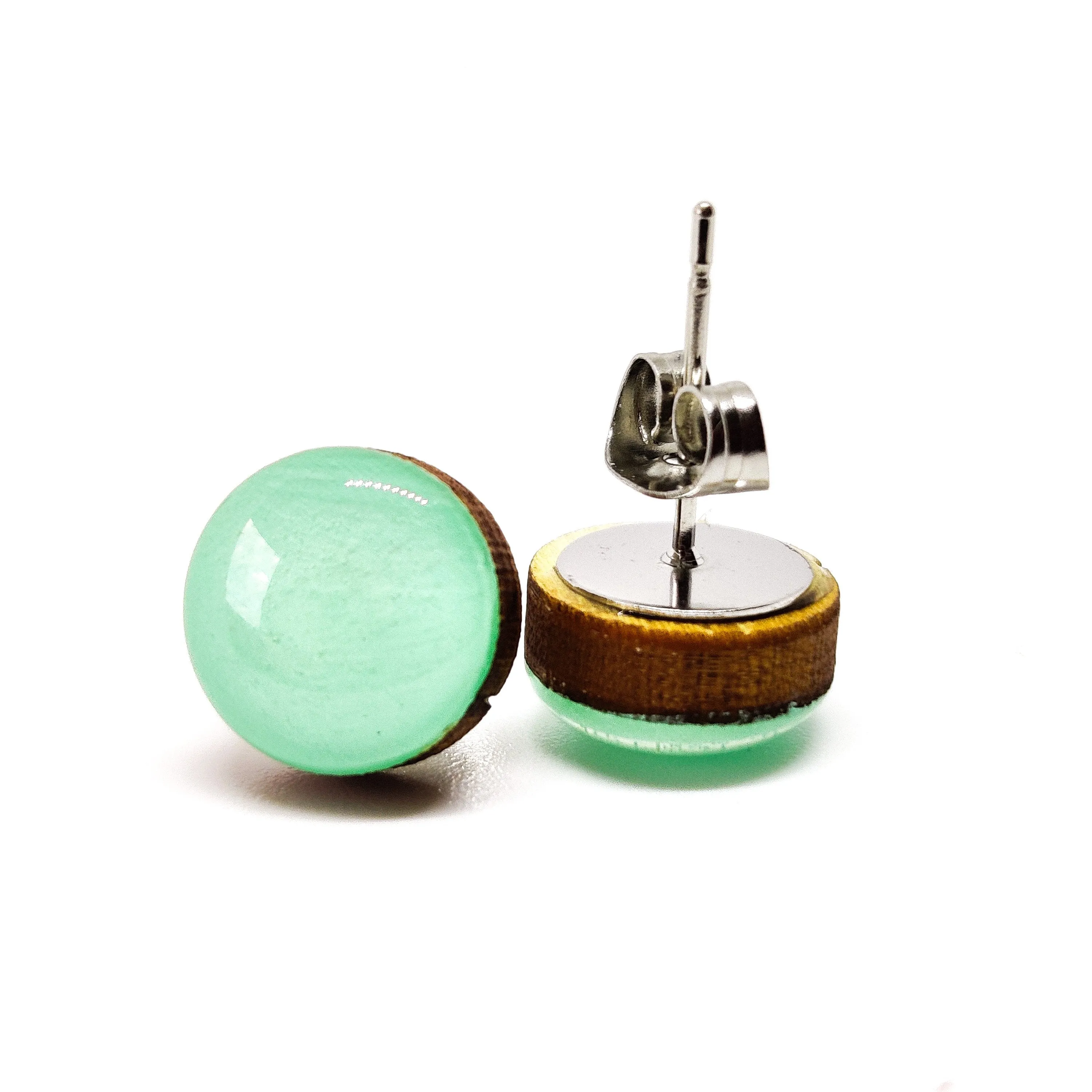 Mint Green Stud Earrings by Candi Cove Designs