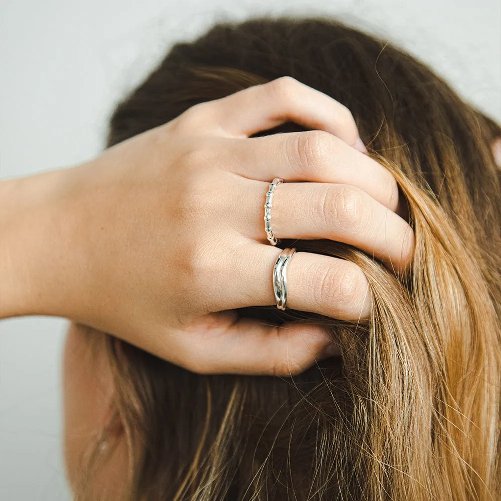 Modern Bobble Stacking Ring Sterling Silver
