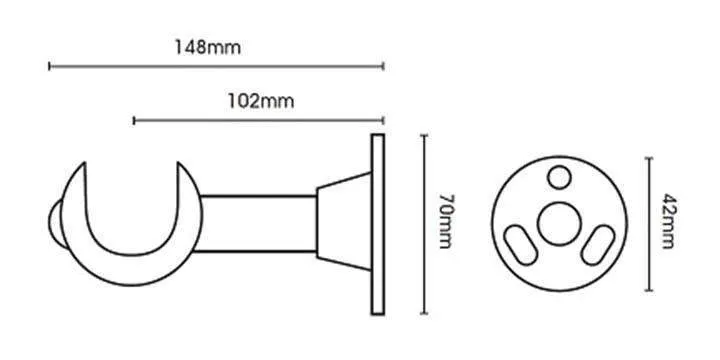 Modern Country 45mm Brushed Cream Curtain Pole Ball Finial