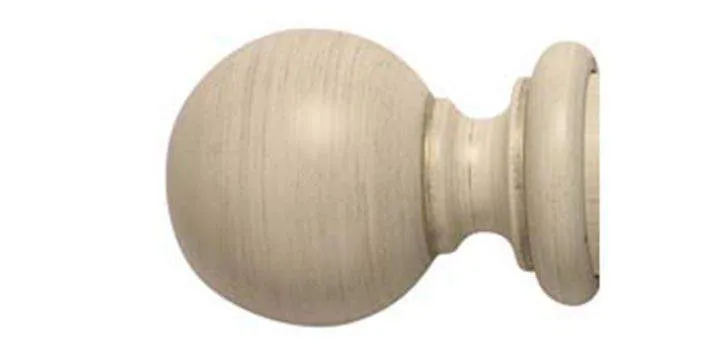 Modern Country 45mm Brushed Cream Curtain Pole Ball Finial