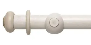 Modern Country 45mm Brushed Ivory Curtain Pole Button Finial