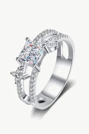Modern Double Layer 1 Carat Moissanite Ring