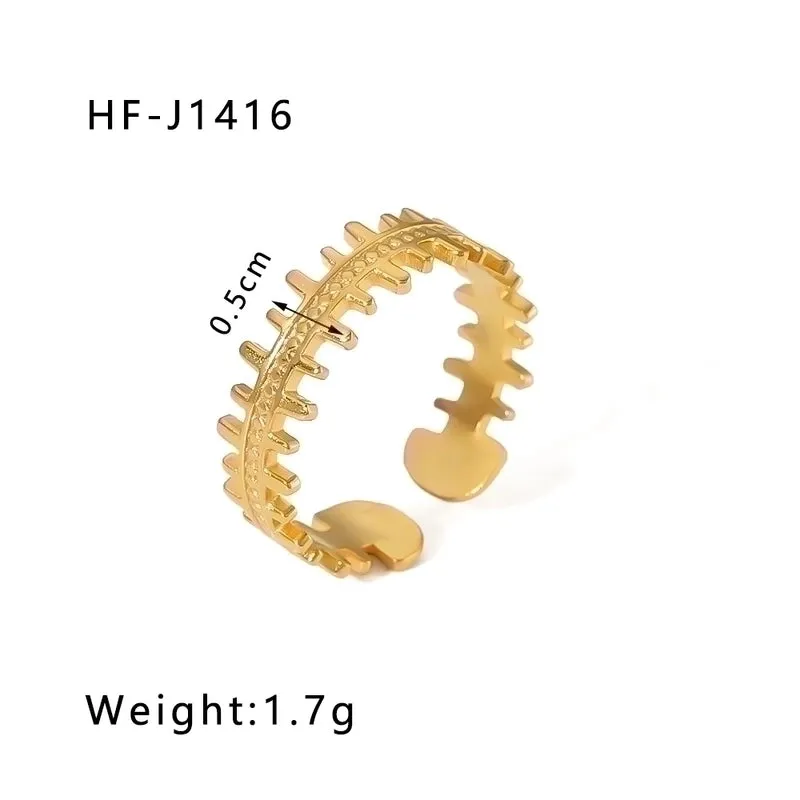 Modern Style Geometric Stainless Steel Plating Open Rings