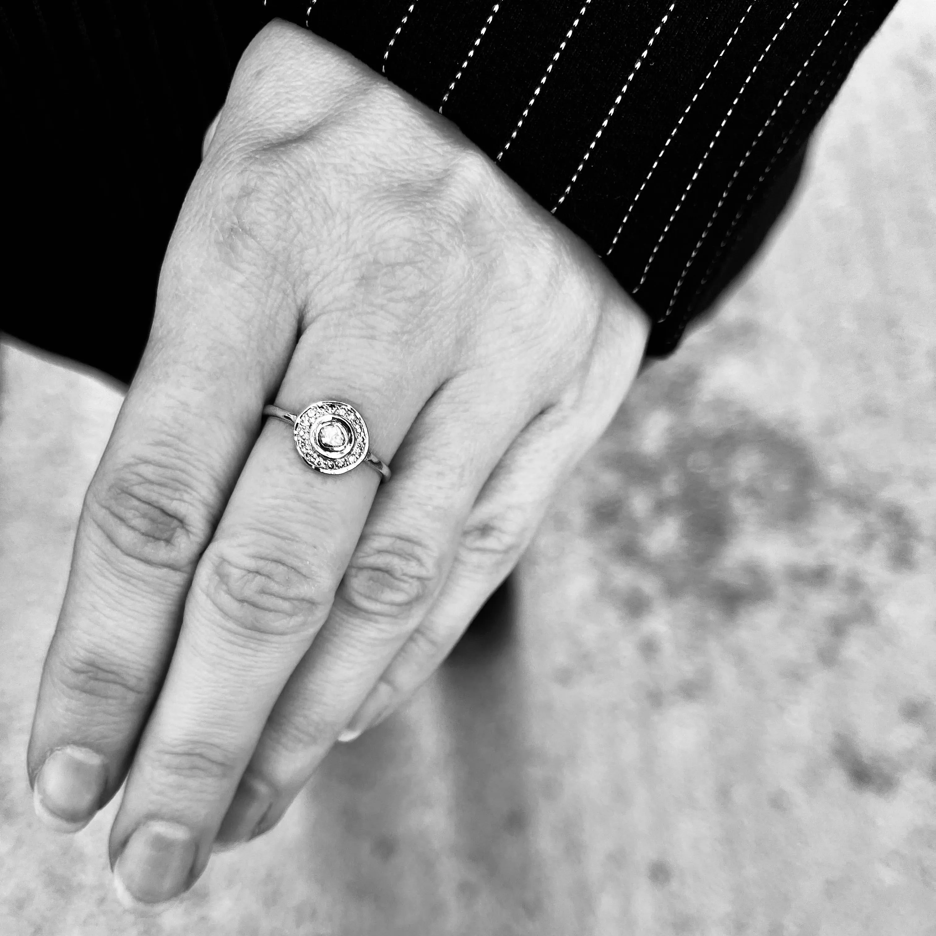 MODERN VINTAGE, Victorian Ring, Silver/Gray