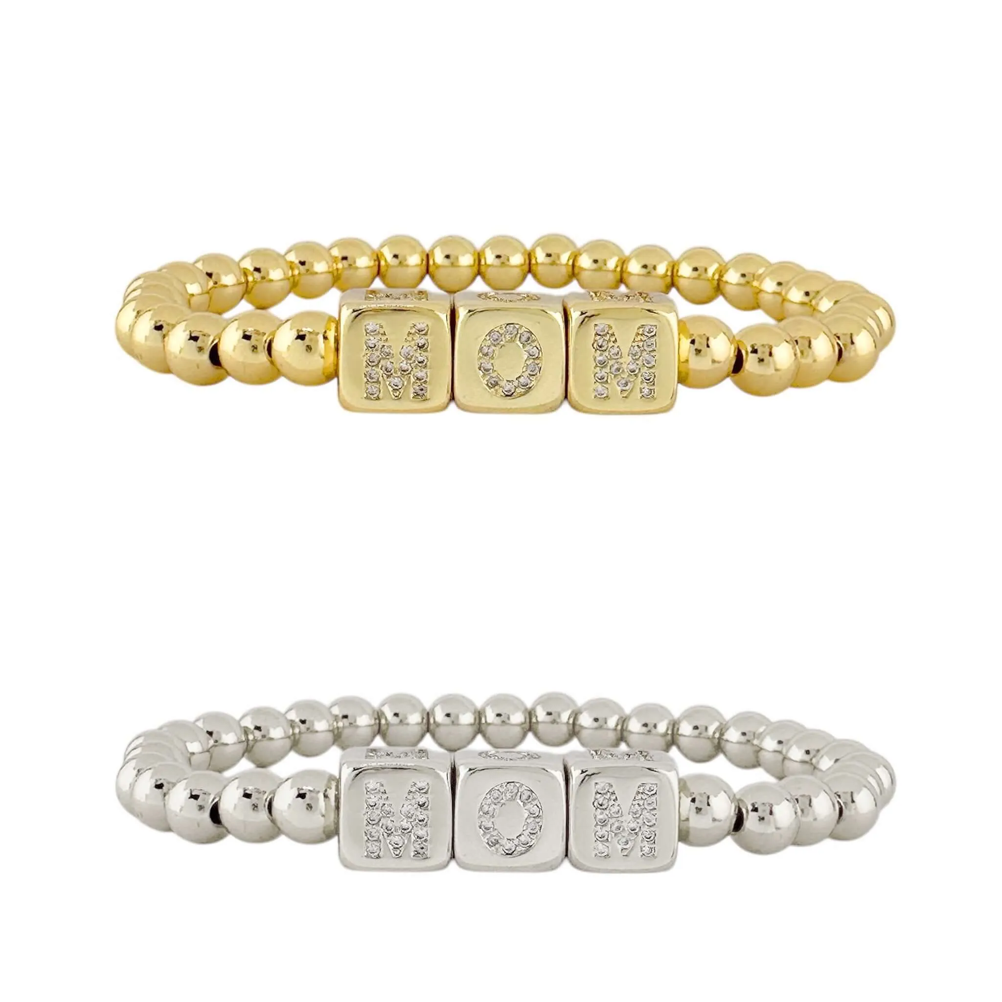 Mom Block Letter Bracelet