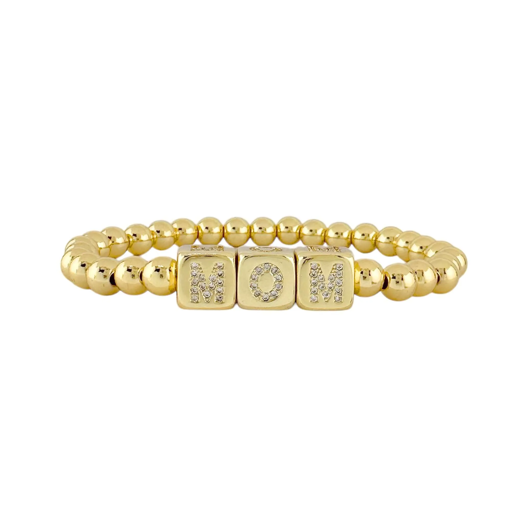 Mom Block Letter Bracelet