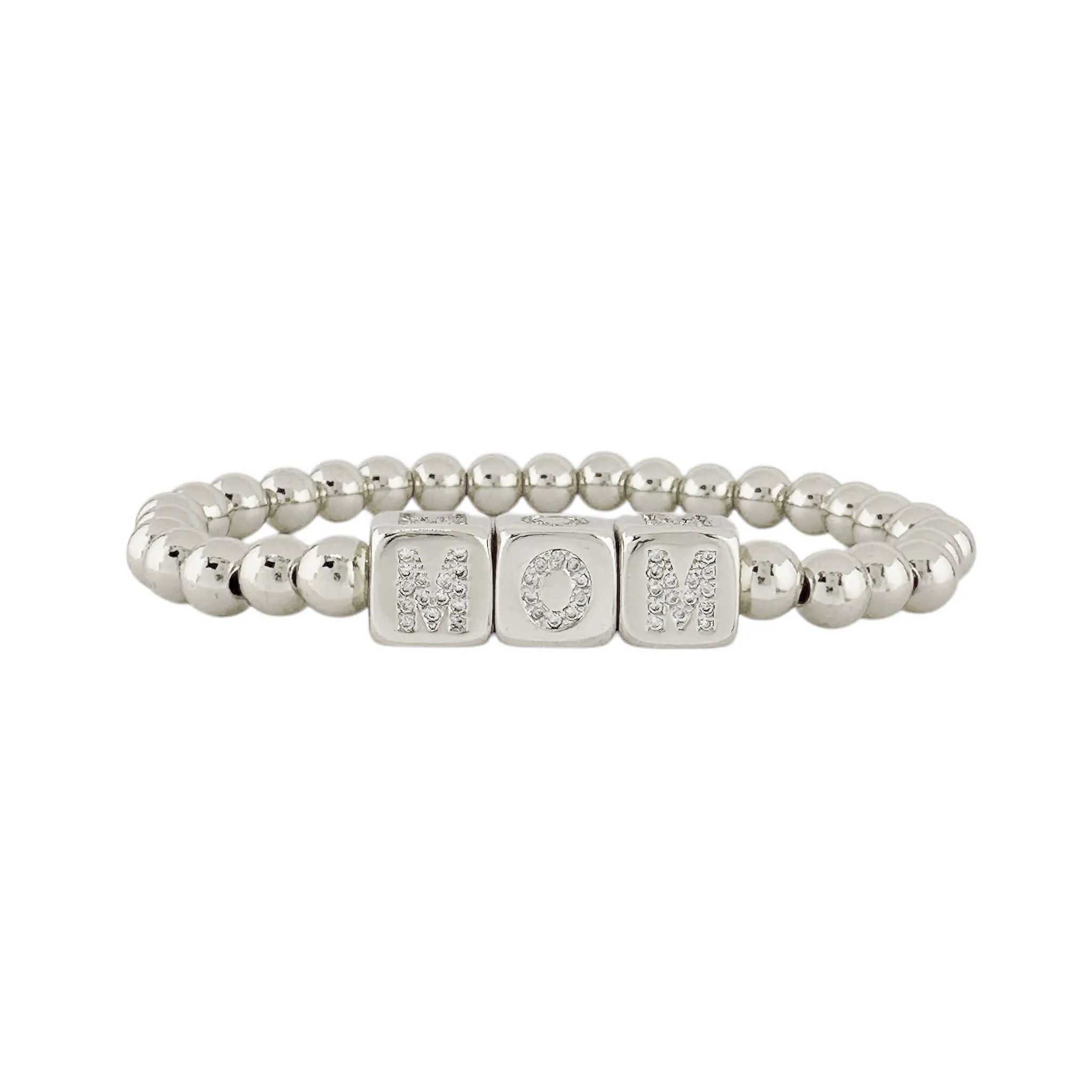 Mom Block Letter Bracelet