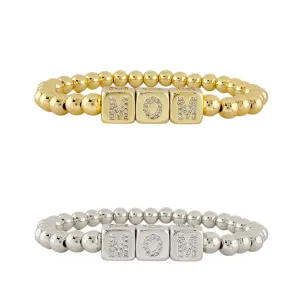 Mom Block Letter Bracelet