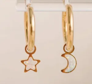 Moon/Star Opal Earring Charms