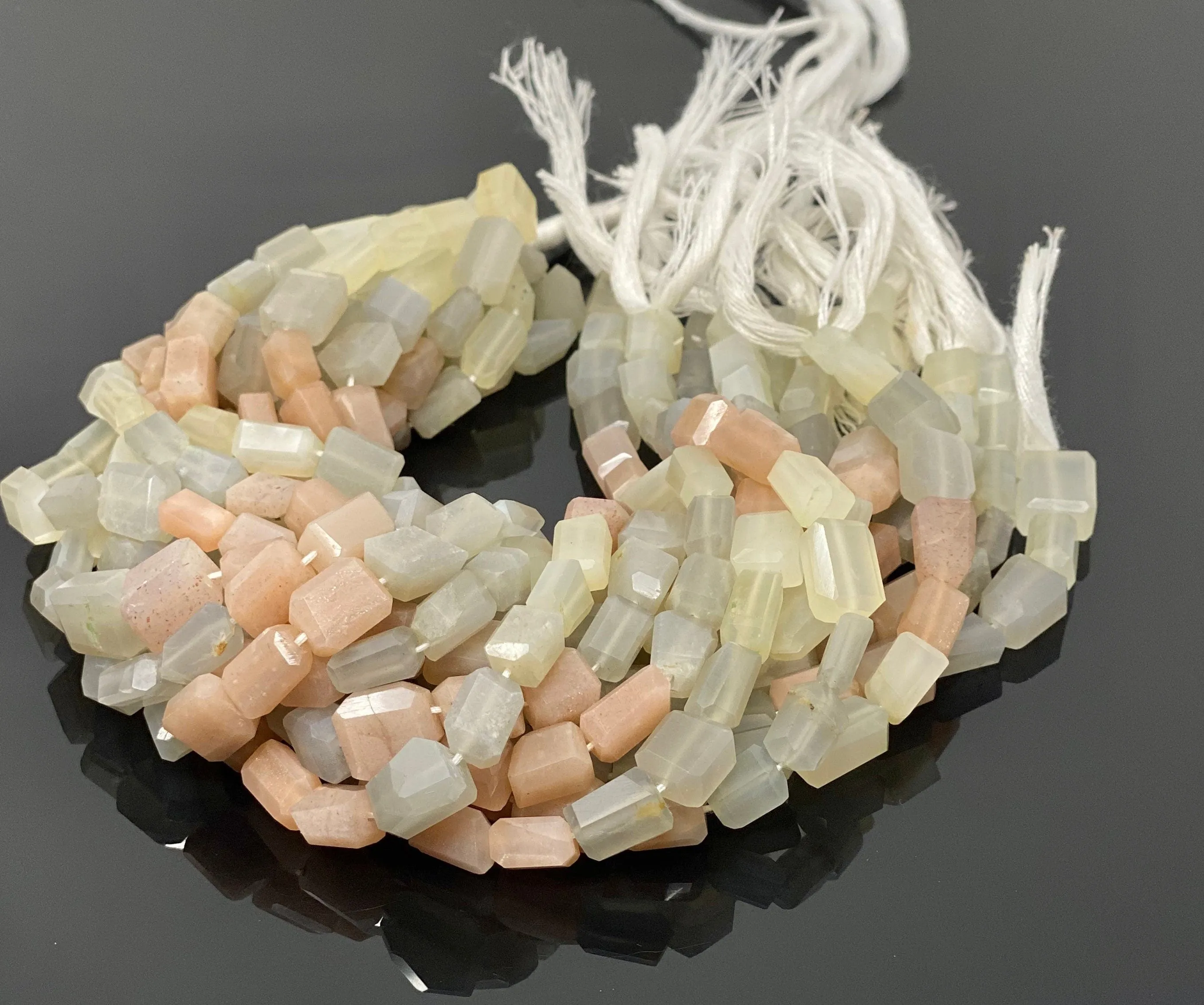 Multi Moonstone Nugget Beads, Mixed Moonstone Gemstone Beads, Jewelry Supplies, Wholesale Bulk Beads, 9x6mm - 11x9mm, 10” Strand
