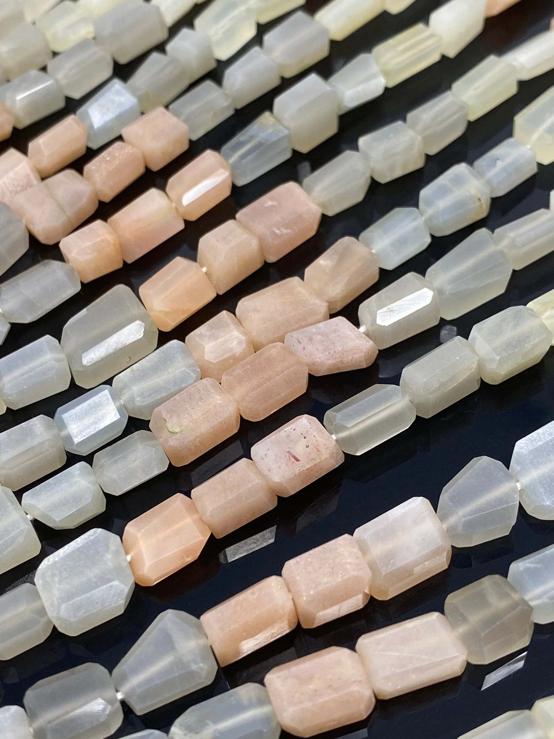 Multi Moonstone Nugget Beads, Mixed Moonstone Gemstone Beads, Jewelry Supplies, Wholesale Bulk Beads, 9x6mm - 11x9mm, 10” Strand