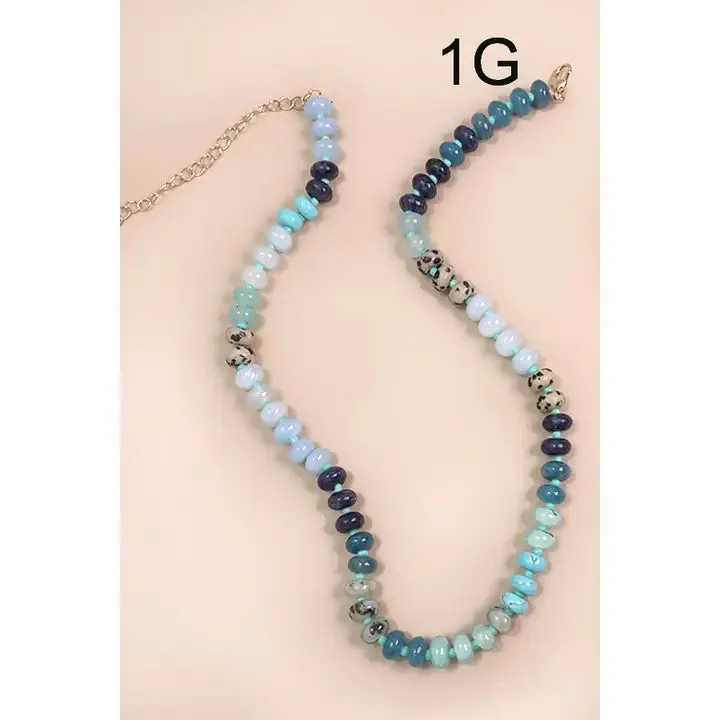 Natural Agate Beaded Necklaces