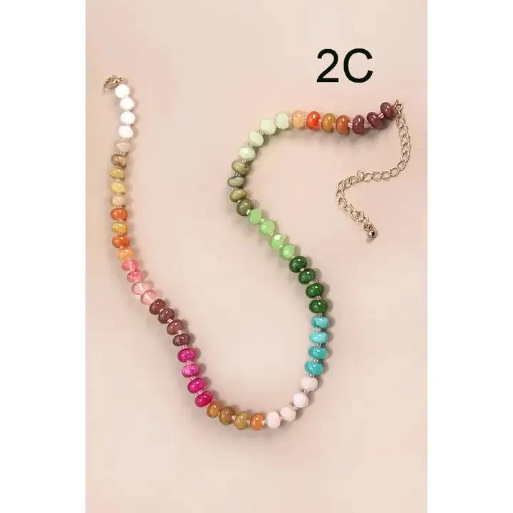 Natural Agate Beaded Necklaces