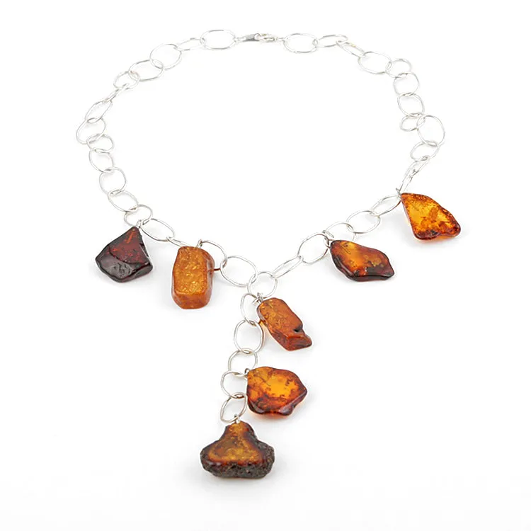 Natural Amber Chain Necklace