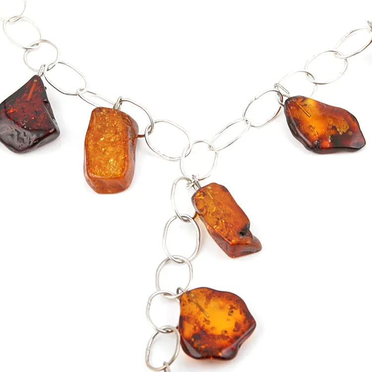 Natural Amber Chain Necklace
