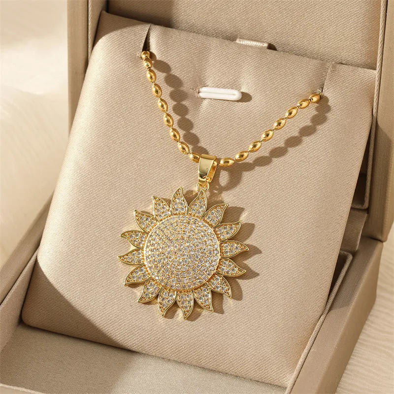 Natural Evil Eye Stainless Steel Electroplating Necklaces