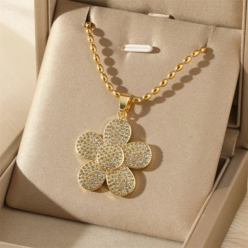 Natural Evil Eye Stainless Steel Electroplating Necklaces