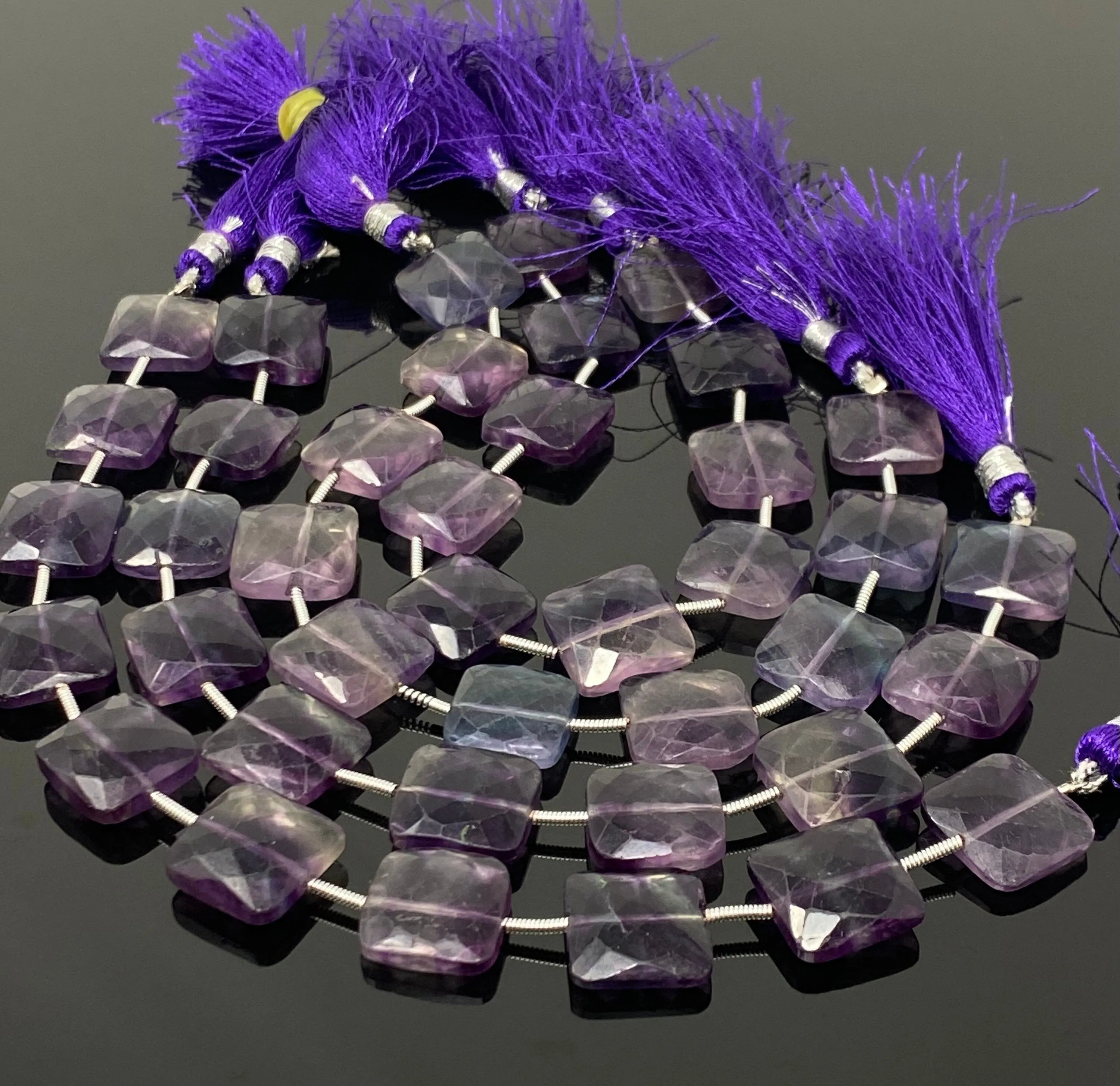 Natural Fluorite Beads, Gemstone Beads, Jewelry Supplies, Wholesale Bulk Beads, 14x14mm, 8” Strand