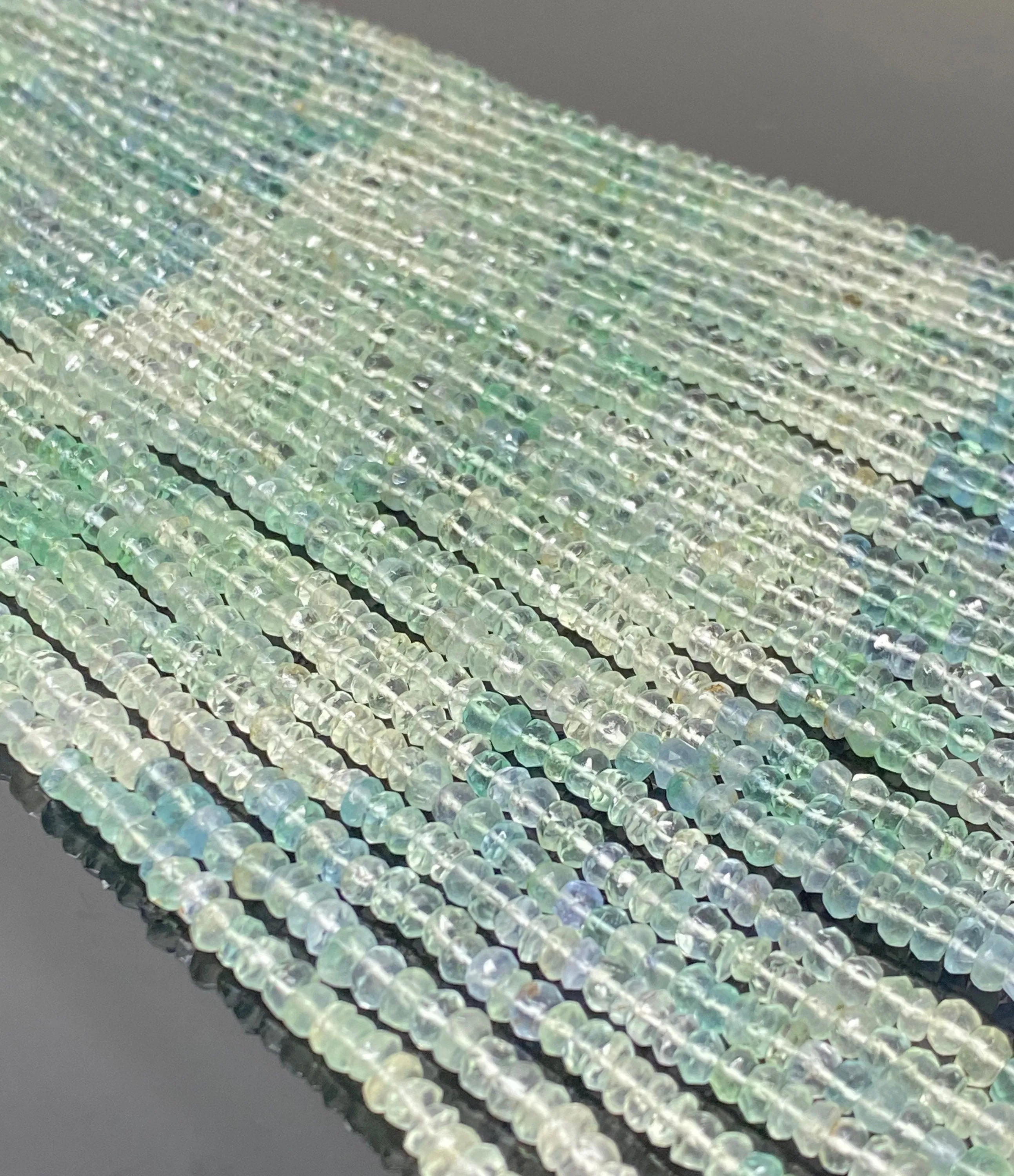 Natural Fluorite Shaded Gemstone Beads, Jewelry Supplies, Wholesale Bulk Beads, 4.5mm - 5mm, 12.5” Strand