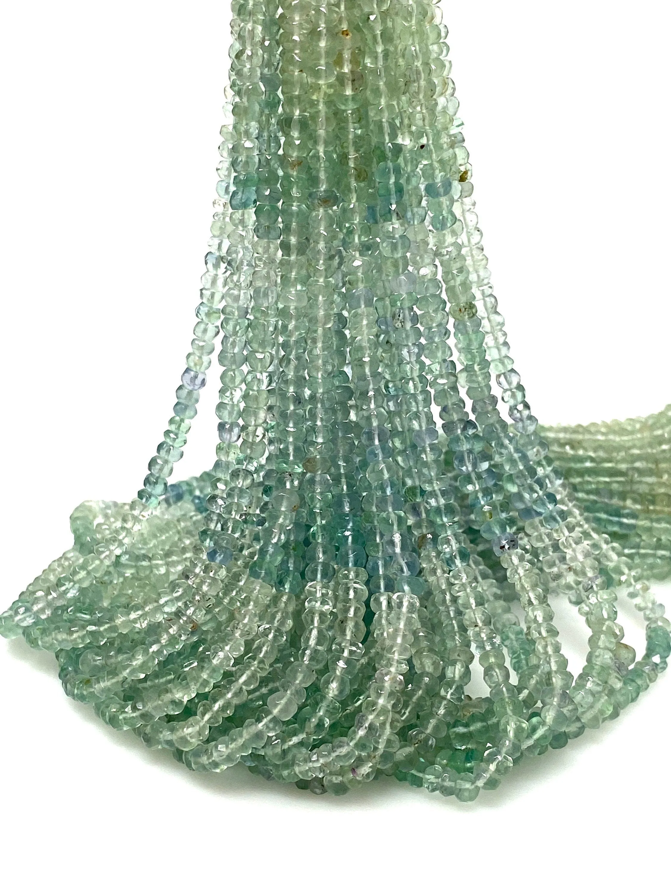Natural Fluorite Shaded Gemstone Beads, Jewelry Supplies, Wholesale Bulk Beads, 4.5mm - 5mm, 12.5” Strand