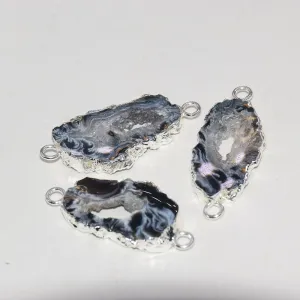 Natural Geode Vintage polish gem stones pendant